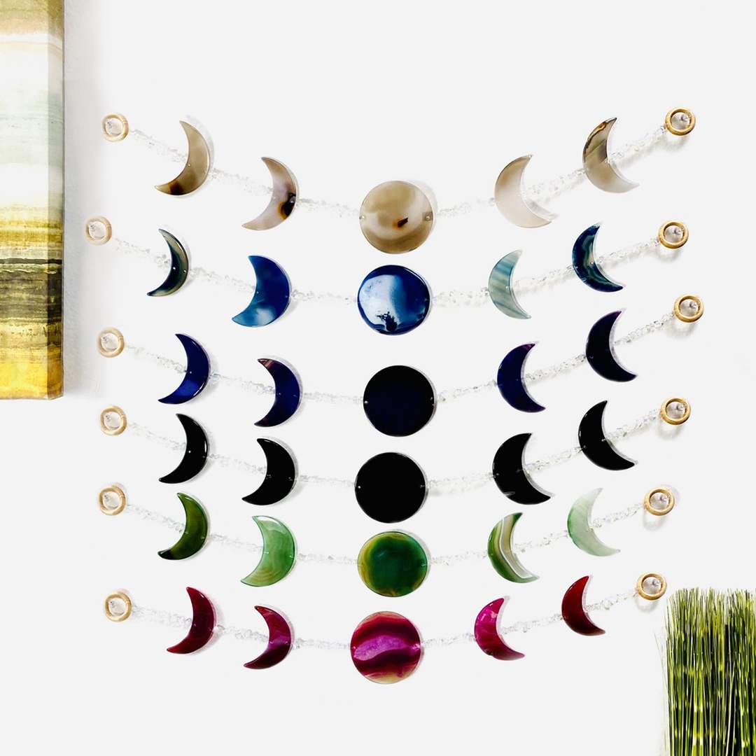 AGATE MOON PHASE WALL HANGING
