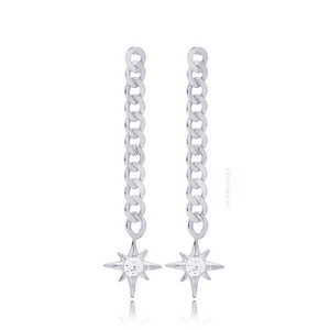 North star chain earrings boho style jewellery