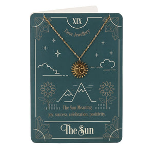 Necklace of the sun on a gift card