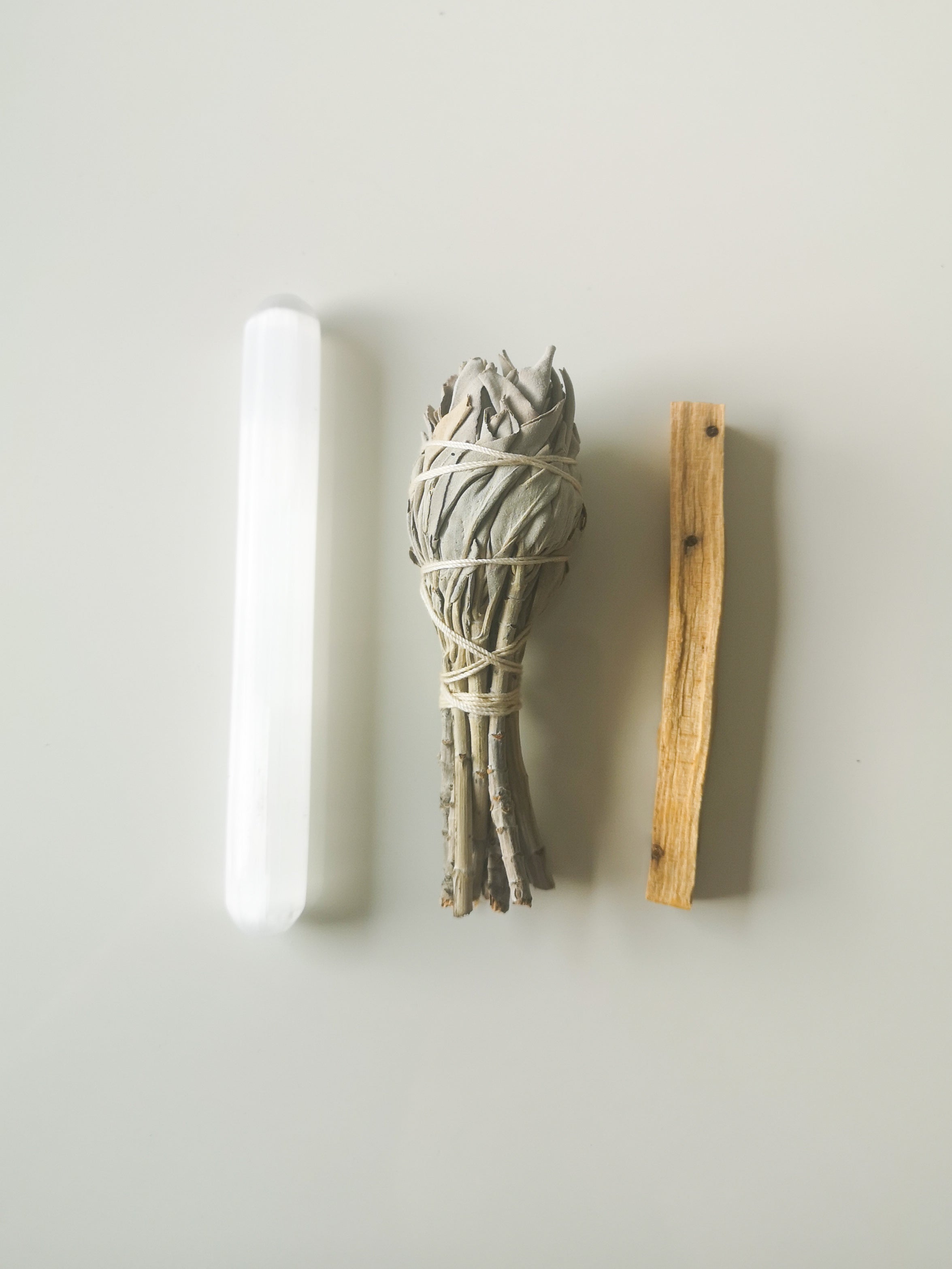 Ritual kit - selentite crystal wand, sage, palo santo