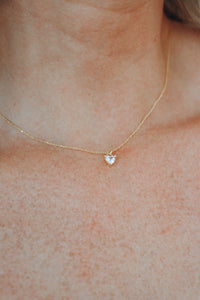 Heart shaped solitaire necklace