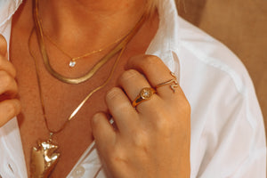 Layered gold boho style jewellery
